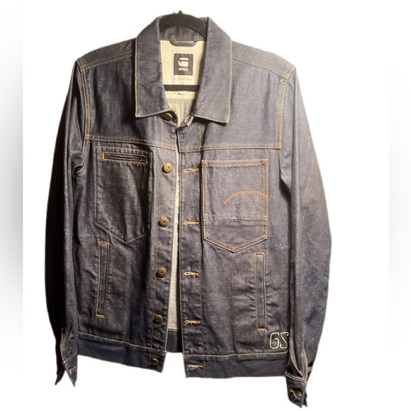 G-Star Raw Trendy Style button down 4 pocket oversized Dark Blue Denim Jacket L - Picture 2 of 5